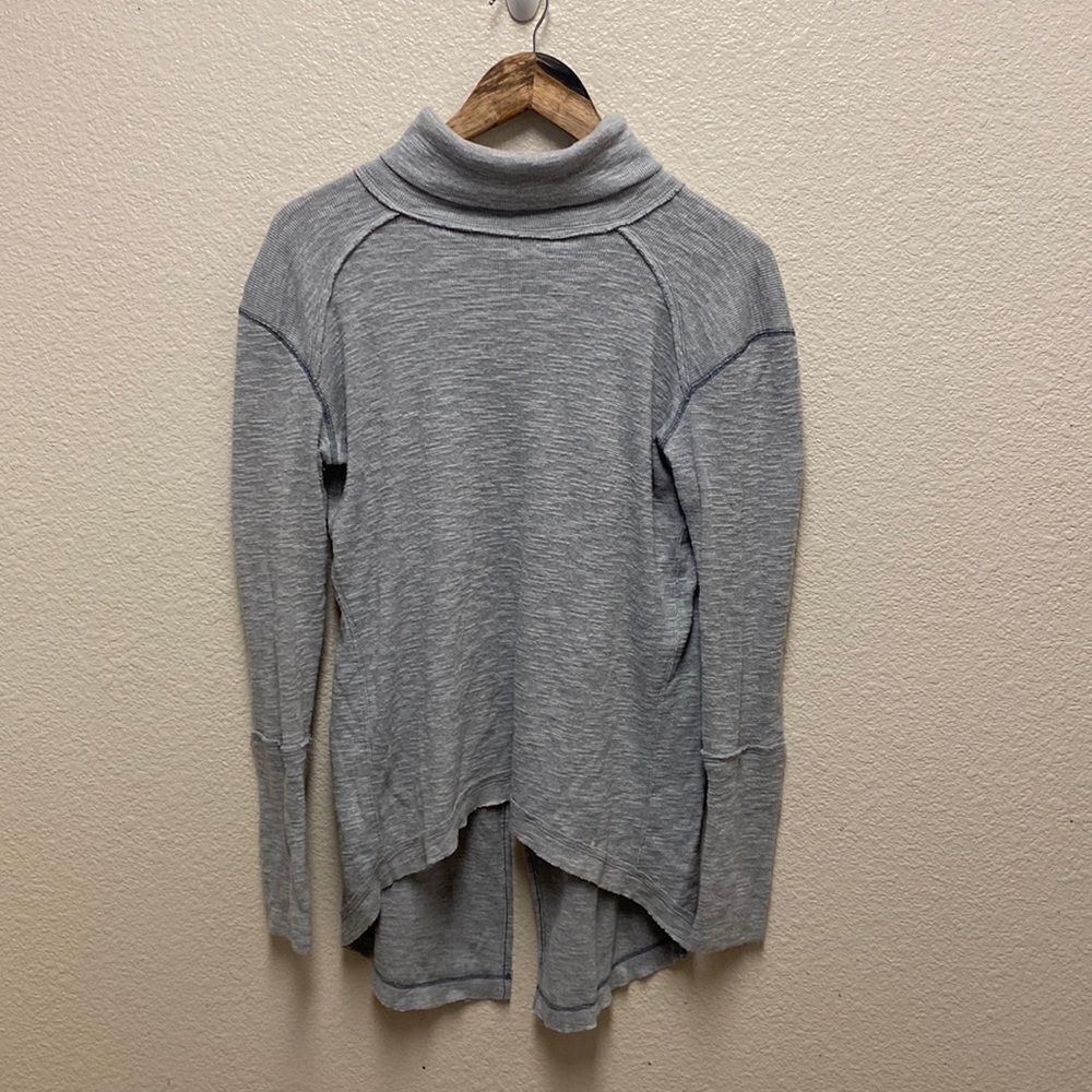 Free People Split Back Turtleneck Top Small